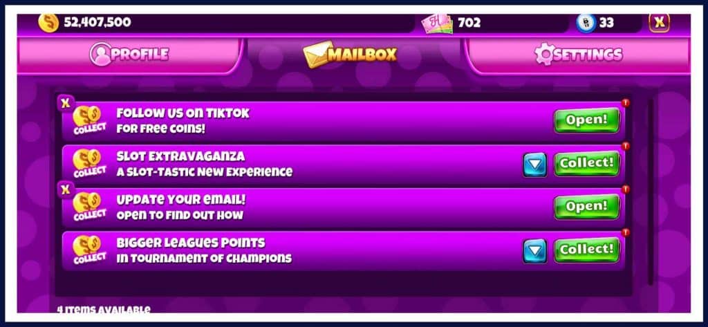 Collect Jackpot Party Free Coins From MailBox