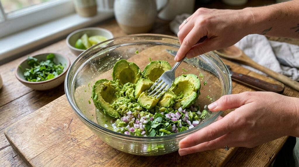 Making classic guacamole: chunky, creamy, and always perfect