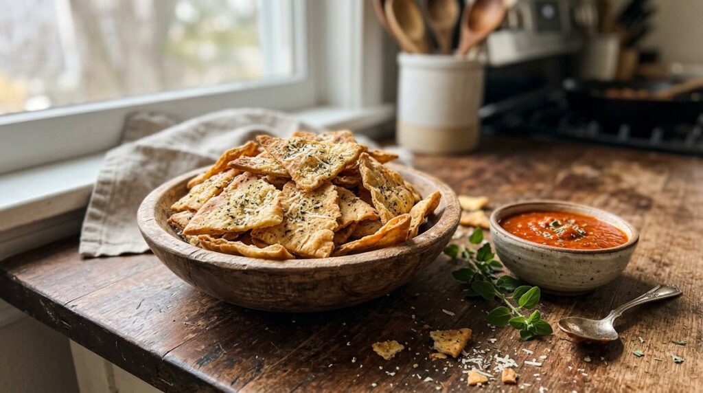 Garlic Parmesan Pita Chips