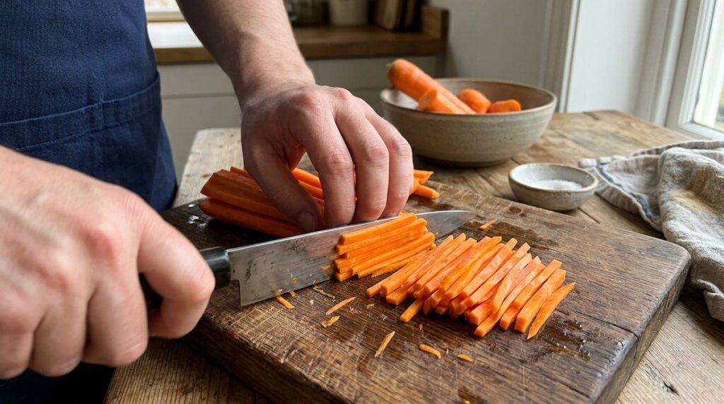Making how to julienne vegetables: a step-by-step knife skills guide