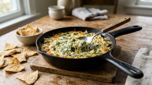 Warm Cheesy Spinach and Artichoke Dip